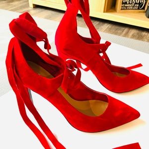 Rouge Helium Red Strap up Heels size 9